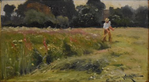 MOWERS OIL PAINTING BY ARTHUR WALKER REDGATE - ADDITIONAL PHOTO 5