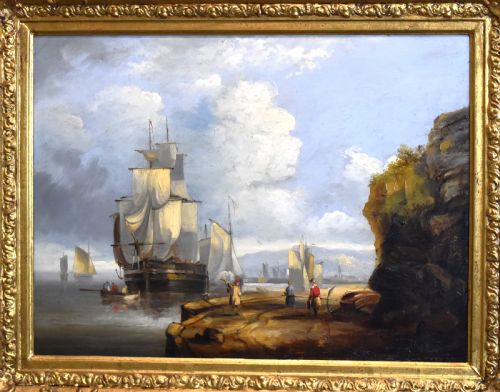 GEORGIAN COASTAL SCENE OIL PAINTING - ADDITIONAL PHOTO 2