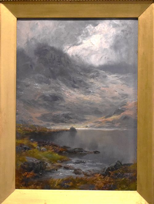 OIL PAINTING OF EASEDALE TARN BY JAMES HENRY CROSSLAND - ADDITIONAL PHOTO 2