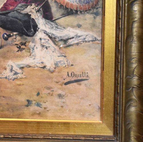 LARGE WATERCOLOUR BY ARTURO ORSELLI - ADDITIONAL PHOTO 4