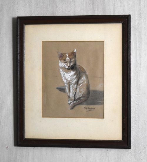 watercolour of a cat by mehankinson - CATEGORY: ANTIQUE ART - DATED 1930