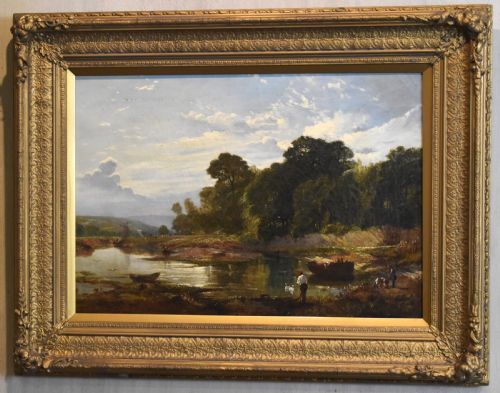 A SUNNY AFTERNOON ON THE EXE OIL PAINTING BY WILLIAM WILLIAMS OF PLYMOUTH - ADDITIONAL PHOTO 1