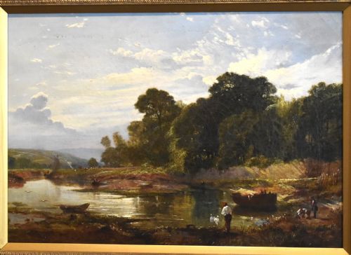 A SUNNY AFTERNOON ON THE EXE OIL PAINTING BY WILLIAM WILLIAMS OF PLYMOUTH - ADDITIONAL PHOTO 2