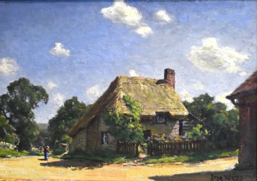 OLD SUSSEX COTTAGE OIL PAINTING BY JOSE WEISS - ADDITIONAL PHOTO 3