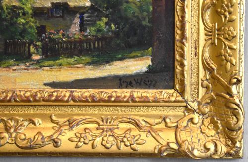 OLD SUSSEX COTTAGE OIL PAINTING BY JOSE WEISS - ADDITIONAL PHOTO 4