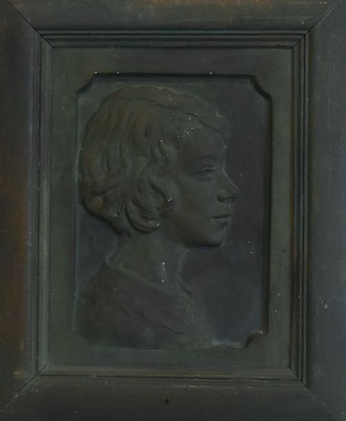 BRONZED PLASTER PORTRAIT RELIEF - ADDITIONAL PHOTO 2