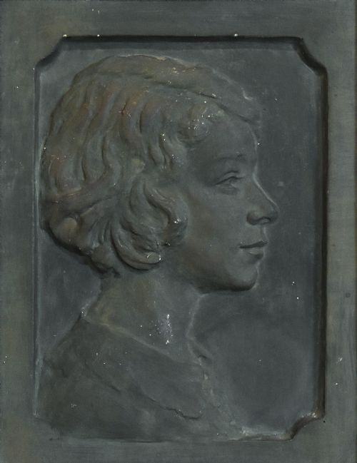 BRONZED PLASTER PORTRAIT RELIEF - ADDITIONAL PHOTO 4