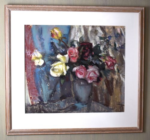 STILL LIFE PASTEL OF ROSES BY LENA M ALEXANDER 18991983 - ADDITIONAL PHOTO 1