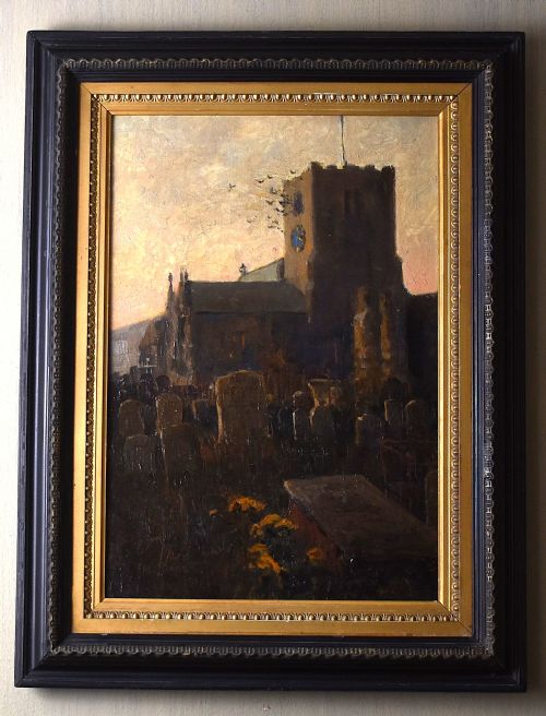 ST MARYS CHURCH SCARBOROUGH OIL PAINTING BY FREDERICK DADE - ADDITIONAL PHOTO 2
