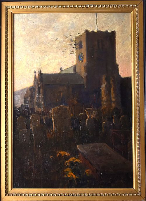 ST MARYS CHURCH SCARBOROUGH OIL PAINTING BY FREDERICK DADE - ADDITIONAL PHOTO 3