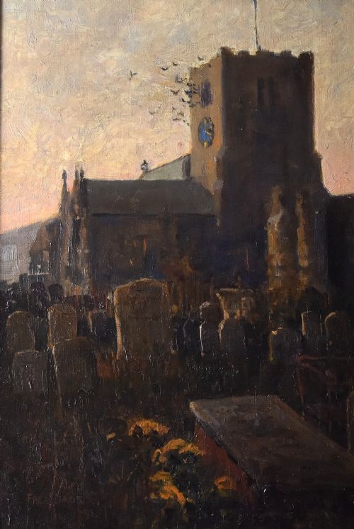 ST MARYS CHURCH SCARBOROUGH OIL PAINTING BY FREDERICK DADE - ADDITIONAL PHOTO 1