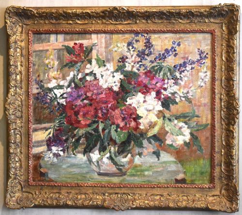 STILL LIFE OIL OF FLOWERS BY ADELE MARTIN - ADDITIONAL PHOTO 1