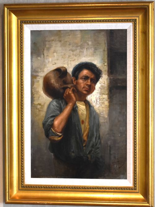 ITALIAN PORTRAIT OIL PAINTING BY RAFFAELE FRIGERO - ADDITIONAL PHOTO 2