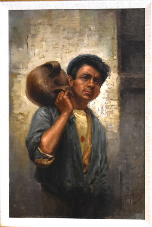 ITALIAN PORTRAIT OIL PAINTING BY RAFFAELE FRIGERO - ADDITIONAL PHOTO 3
