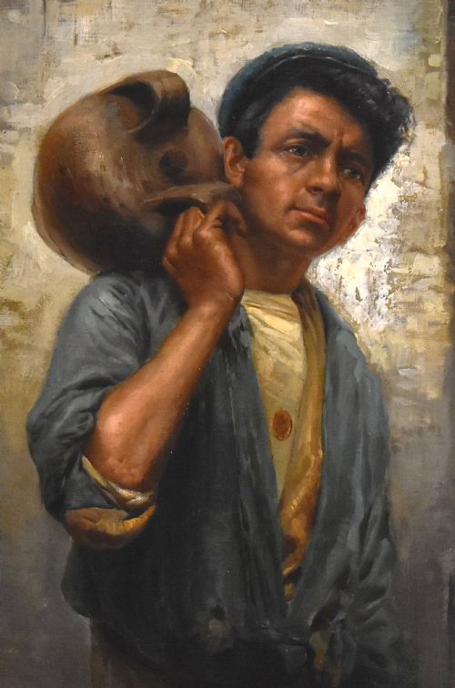 ITALIAN PORTRAIT OIL PAINTING BY RAFFAELE FRIGERO - ADDITIONAL PHOTO 4