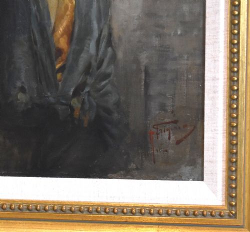 ITALIAN PORTRAIT OIL PAINTING BY RAFFAELE FRIGERO - ADDITIONAL PHOTO 5