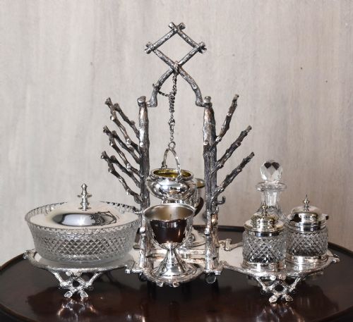 unusual victorian silverplate breakfast cruet - CATEGORY: ANTIQUE SILVER - DATED 1880