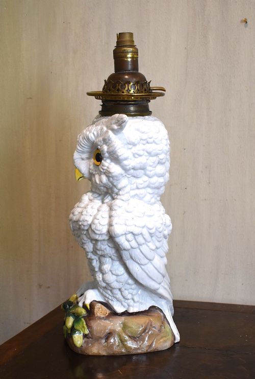 LARGE ERNST BOHNE PORCELAIN OWL LAMP BASE - ADDITIONAL PHOTO 2