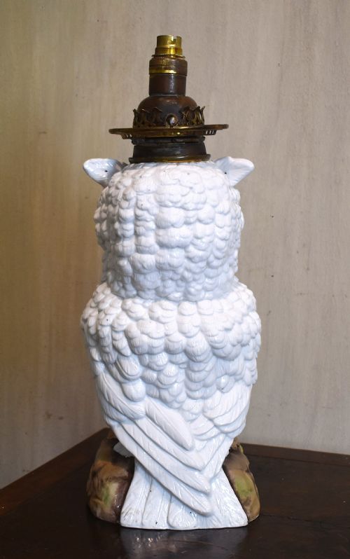 LARGE ERNST BOHNE PORCELAIN OWL LAMP BASE - ADDITIONAL PHOTO 3