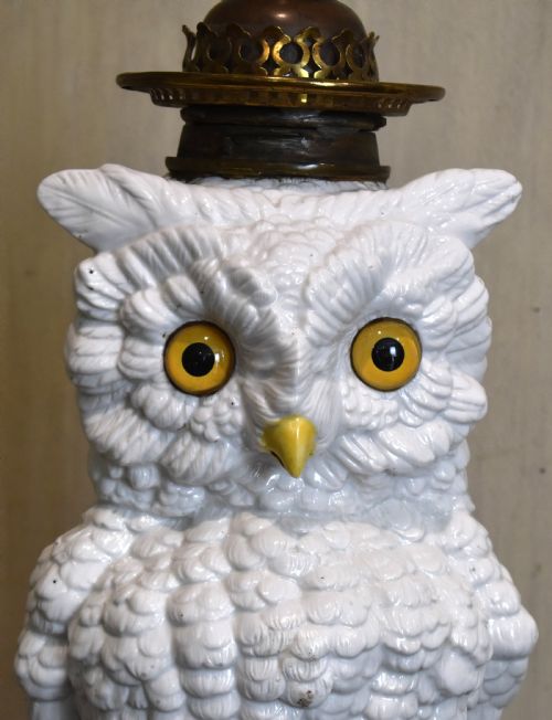 LARGE ERNST BOHNE PORCELAIN OWL LAMP BASE - ADDITIONAL PHOTO 4