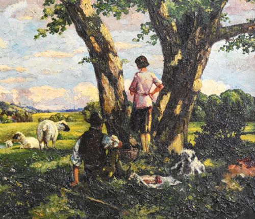 SUMMER PASTORAL OIL PAINTING BY ERIC BELTON - ADDITIONAL PHOTO 5