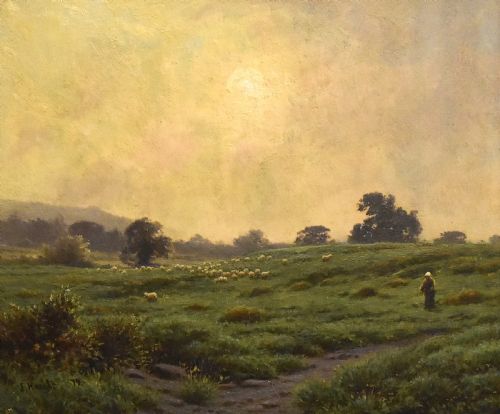 MORNING MISTS OIL PAINTING BY JOSEPH KNIGHT 18371909 - ADDITIONAL PHOTO 3