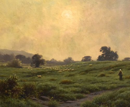 MORNING MISTS OIL PAINTING BY JOSEPH KNIGHT 18371909 - ADDITIONAL PHOTO 5