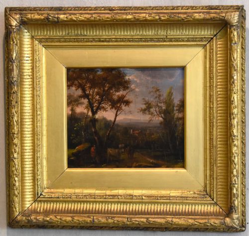 SMALL GEORGIAN LANDSCAPE OIL PAINTING - ADDITIONAL PHOTO 1
