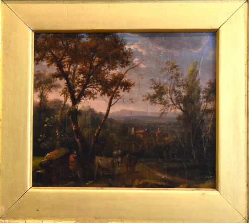 SMALL GEORGIAN LANDSCAPE OIL PAINTING - ADDITIONAL PHOTO 2