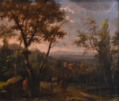 SMALL GEORGIAN LANDSCAPE OIL PAINTING - ADDITIONAL PHOTO 3
