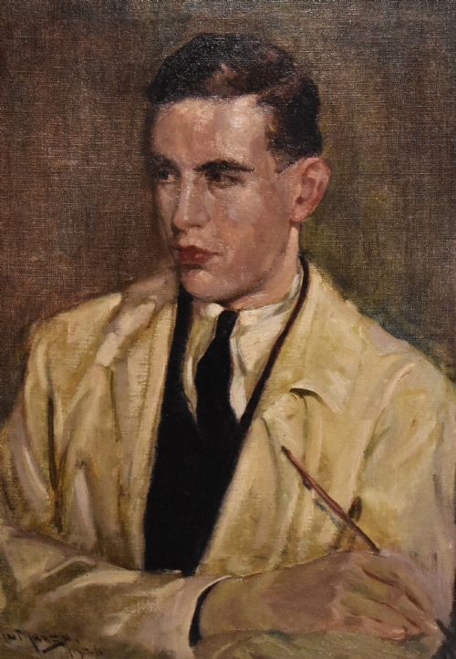 SELFPORTRAIT OIL PAINTING BY EDWIN MARSH - ADDITIONAL PHOTO 2