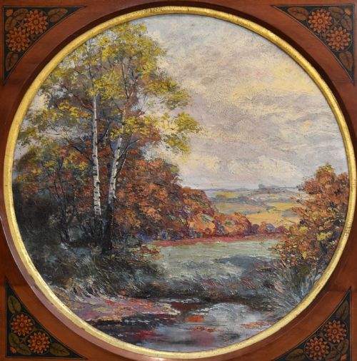 ARTS AND CRAFTS PERIOD LANDSCAPE OIL PAINTING - ADDITIONAL PHOTO 3