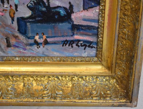 OIL PAINTING OF TRAFALGAR SQUARE LONDON - ADDITIONAL PHOTO 4