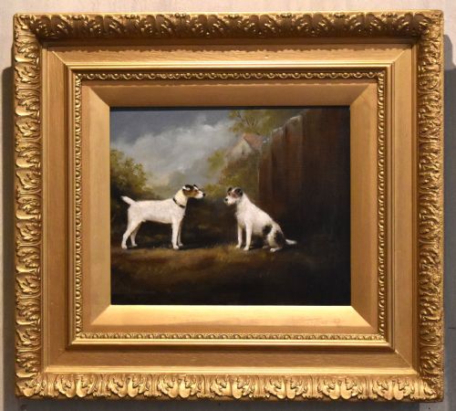 PAIR OF VICTORIAN OIL PAINTINGS OF DOGS - ADDITIONAL PHOTO 2