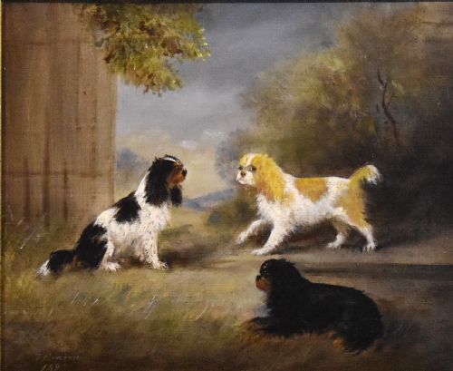 PAIR OF VICTORIAN OIL PAINTINGS OF DOGS - ADDITIONAL PHOTO 5