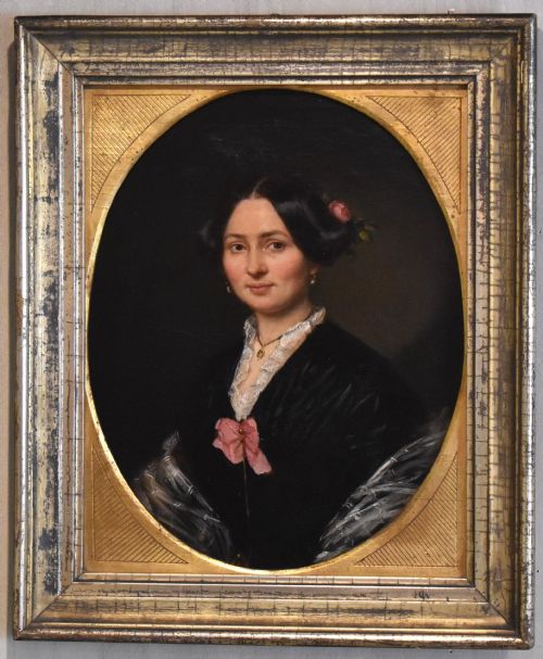 A FINE PORTRAIT OIL PAINTING OF A LADY - ADDITIONAL PHOTO 1