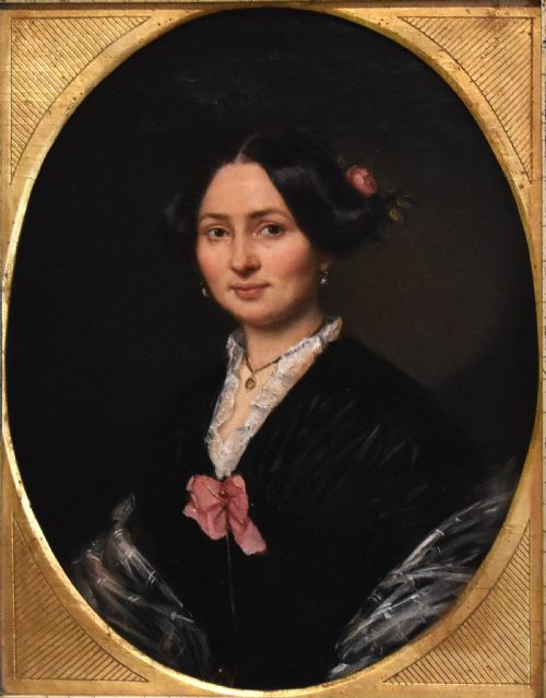 A FINE PORTRAIT OIL PAINTING OF A LADY - ADDITIONAL PHOTO 2
