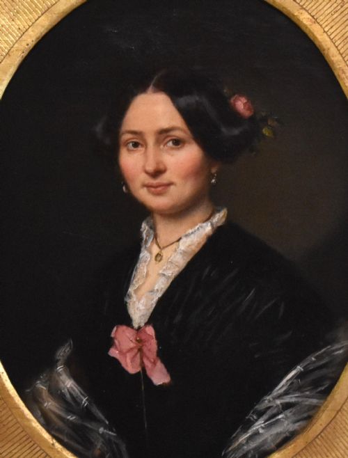 A FINE PORTRAIT OIL PAINTING OF A LADY - ADDITIONAL PHOTO 3
