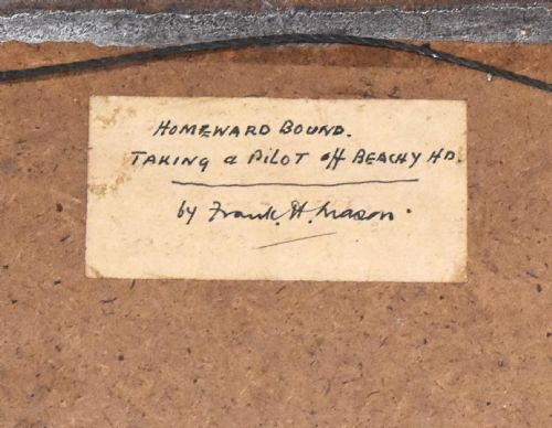 PAIR OF MARINE OIL PAINTING BY FRANK HENRY MASON 18751965 - ADDITIONAL PHOTO 9