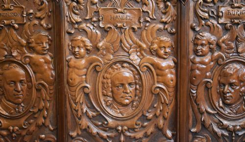 SUPERB LARGE CARVING DEPICTING FAMOUS COMPOSERS WRITERS AND POETS - ADDITIONAL PHOTO 4