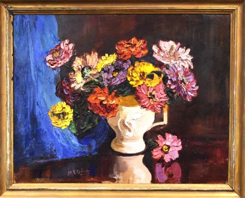 STILL LIFE OIL PAINTING OF FLOWERS BY MARY E ODDIE - ADDITIONAL PHOTO 2
