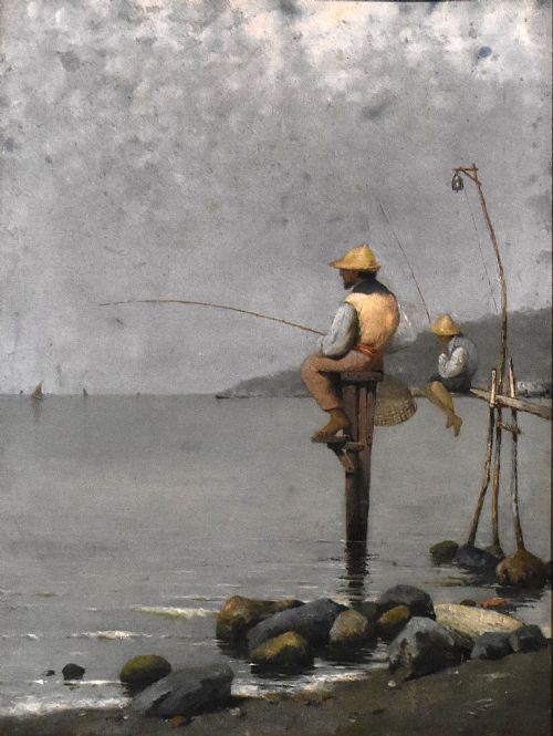 NEAPOLITAN FISHERMAN OIL PAINTING BY PASQUALE RUGGIERO 18511915 - ADDITIONAL PHOTO 2