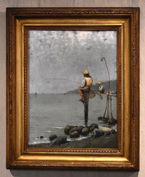 NEAPOLITAN FISHERMAN OIL PAINTING BY PASQUALE RUGGIERO 18511915 - ADDITIONAL PHOTO 3