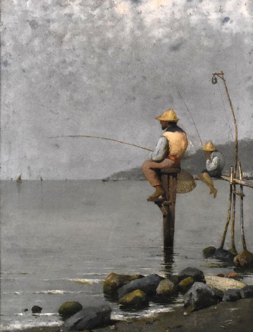 NEAPOLITAN FISHERMAN OIL PAINTING BY PASQUALE RUGGIERO 18511915 - ADDITIONAL PHOTO 5
