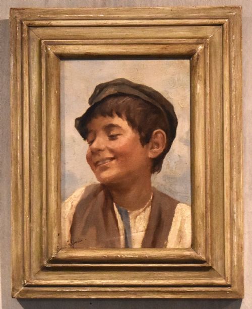 OIL PORTRAIT OF A BOY BY EVARISTO CAPPELLI 18691951 - ADDITIONAL PHOTO 1