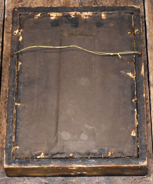 UNUSUAL VICTORIAN TINSEL PRINT APPLIED WITH FABRIC - ADDITIONAL PHOTO 4