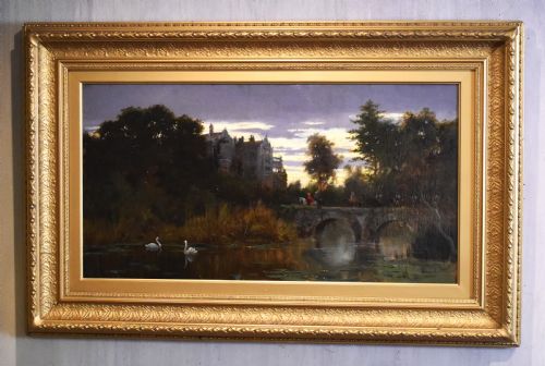VICTORIAN HISTORICAL SCENE LANDSCAPE OIL PAINTING - ADDITIONAL PHOTO 1