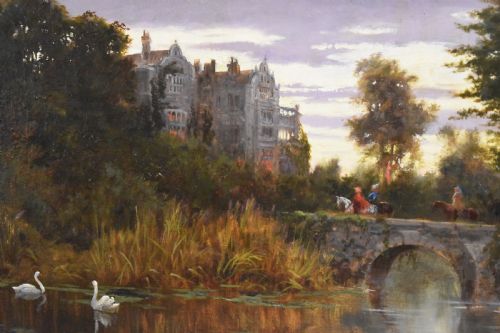 VICTORIAN HISTORICAL SCENE LANDSCAPE OIL PAINTING - ADDITIONAL PHOTO 6