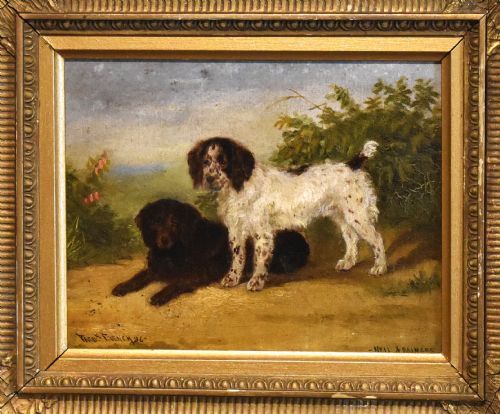 OIL PAINTING OF SPANIELS BY FREDERICK FRENCH - ADDITIONAL PHOTO 2