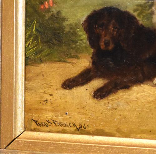 OIL PAINTING OF SPANIELS BY FREDERICK FRENCH - ADDITIONAL PHOTO 4
